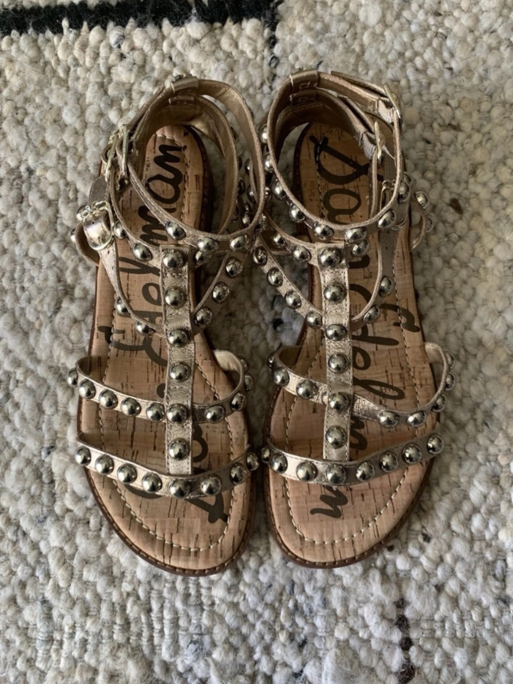 Sam Edelman Gold Gladiator Sandals Size 6.5